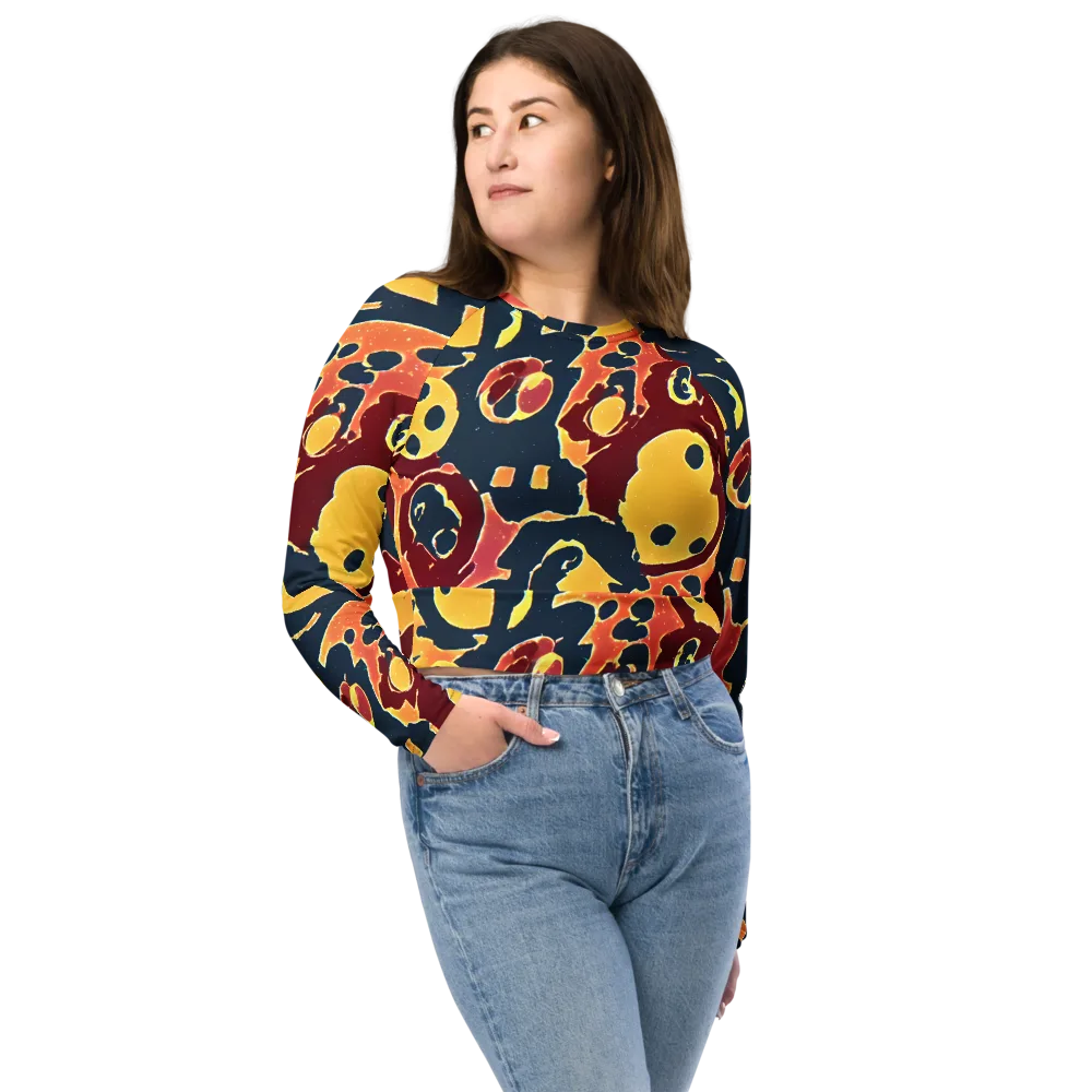 Sunset Silhouette on Long Sleeve Crop Top — Front
