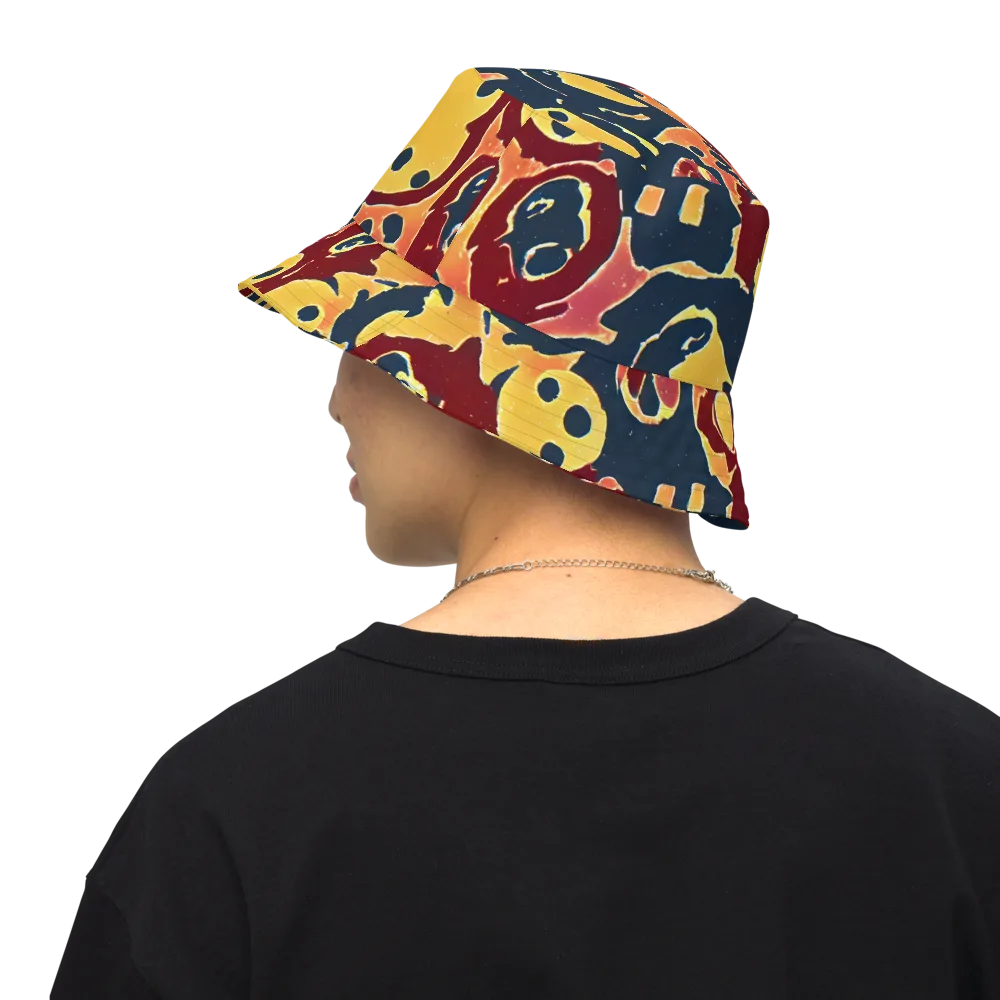 Sunset Silhouette on Reversible Bucket Hat — Back Inside
