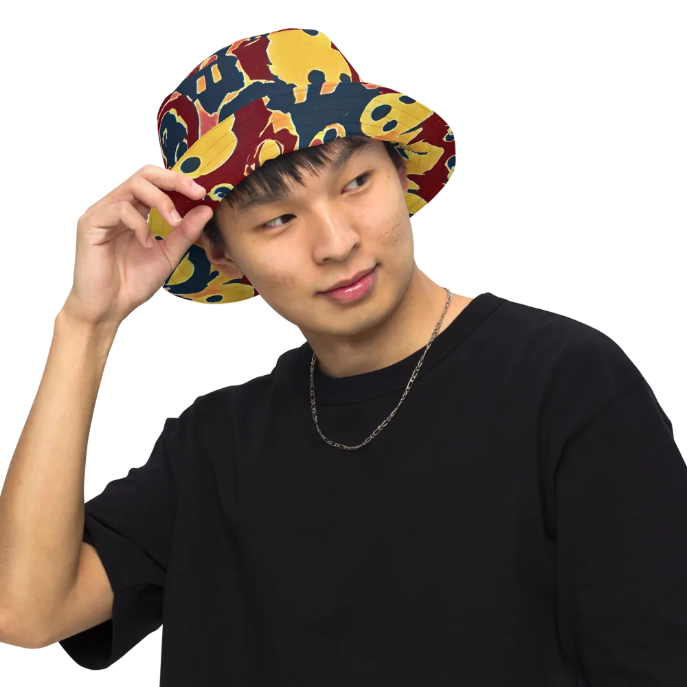 Sunset Silhouette on Reversible Bucket Hat — Front Inside