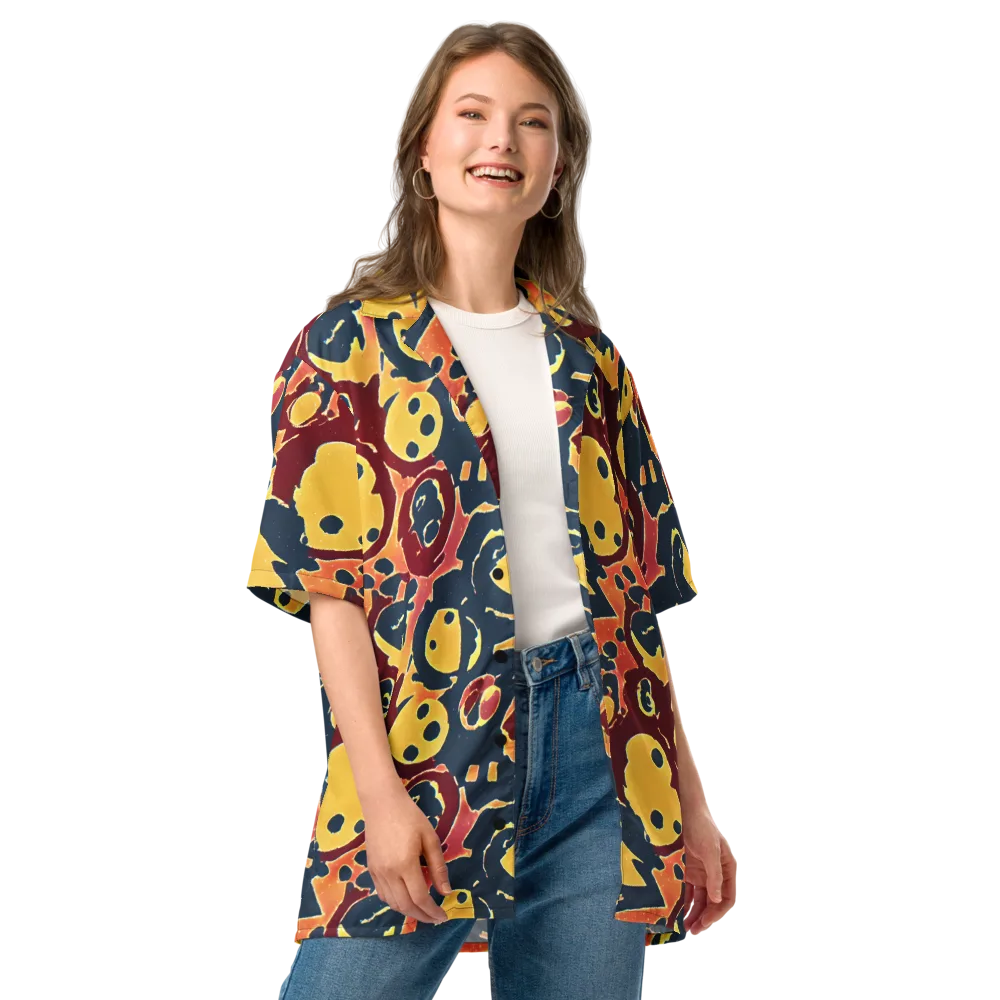 Sunset Silhouette on Button Shirt — Front