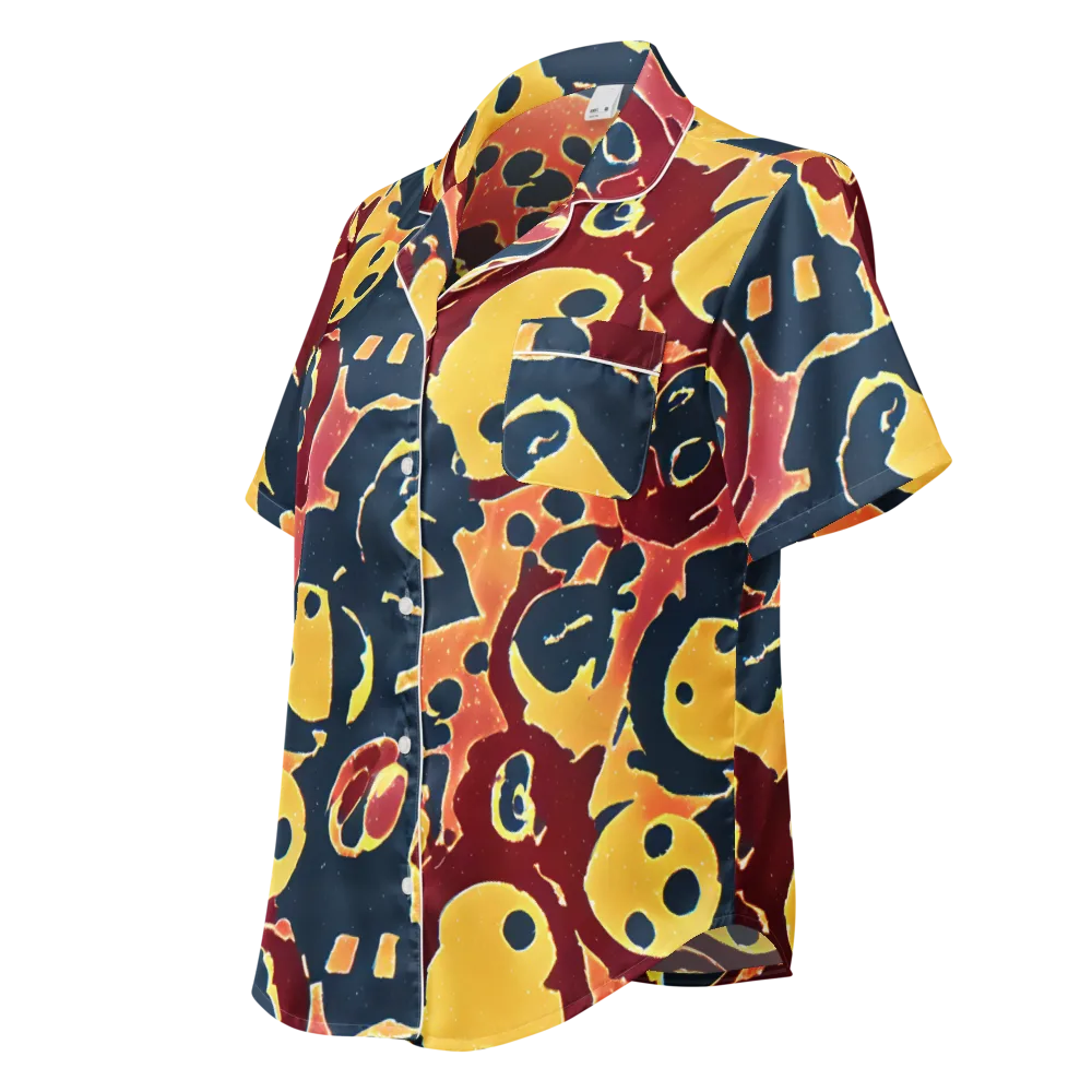 Sunset Silhouette on Women's Short Sleeve Pajama Top — Left Front