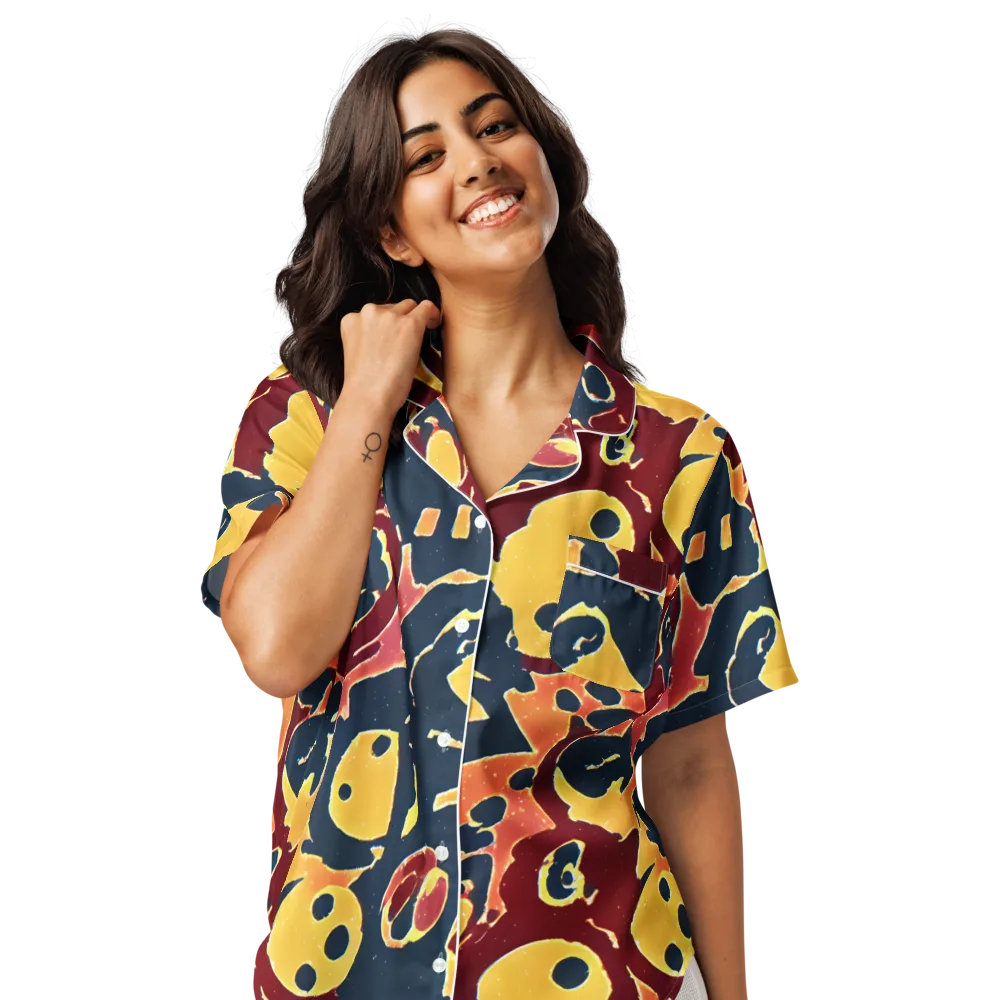 Sunset Silhouette on Women's Short Sleeve Pajama Top — Front