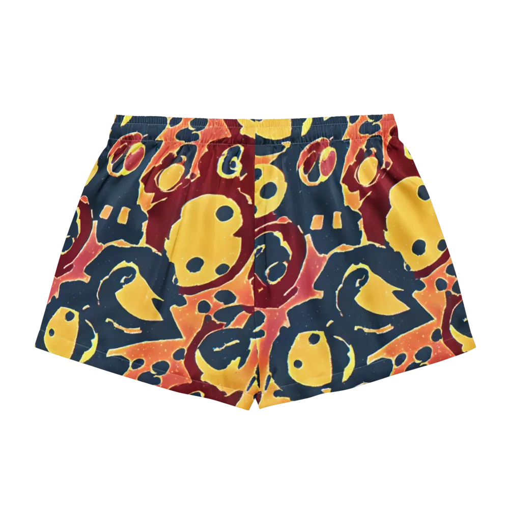 Sunset Silhouette on Women's Pajama Shorts — Back