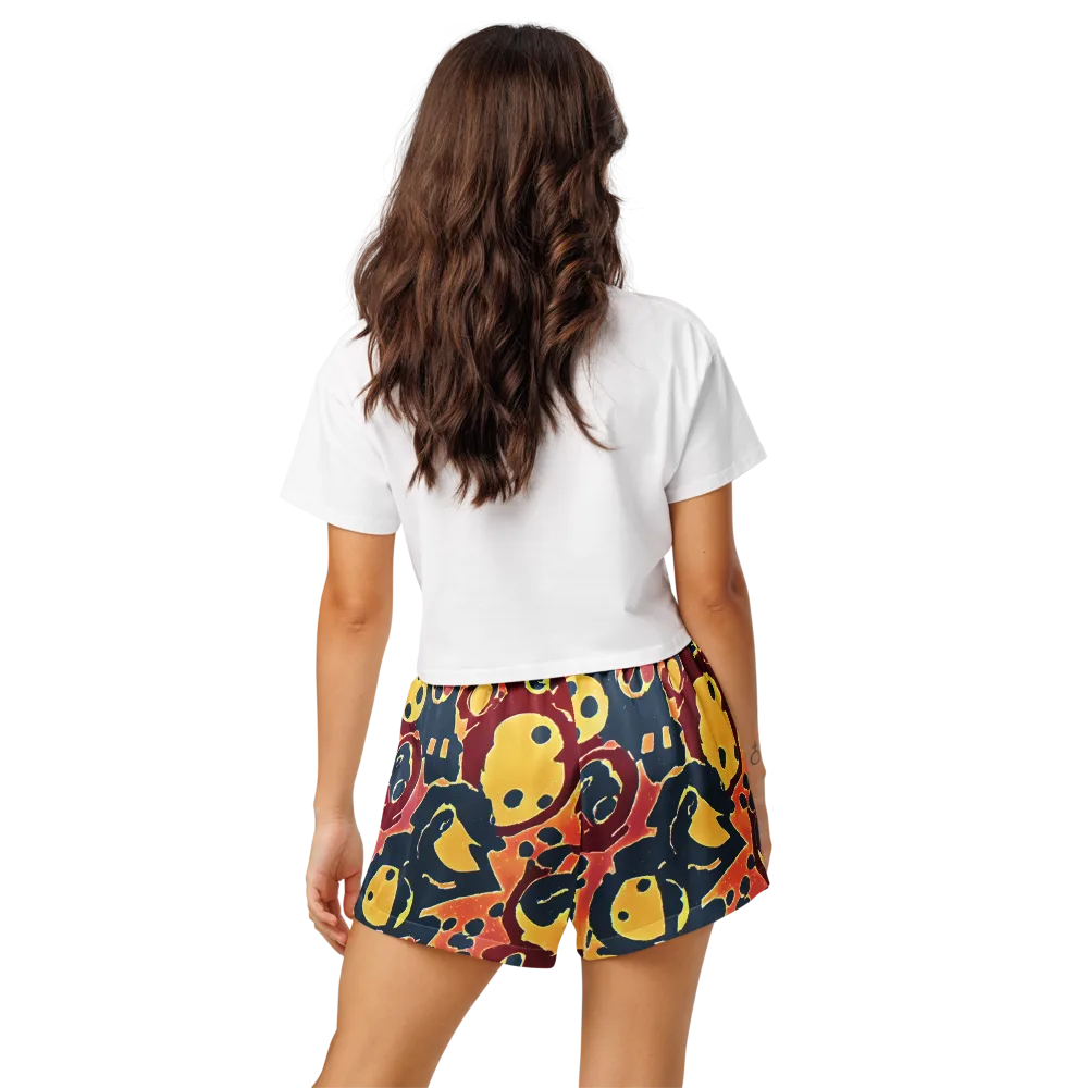 Sunset Silhouette on Women's Pajama Shorts — Back