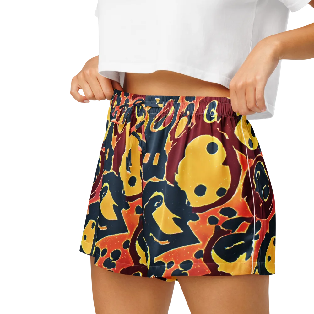 Sunset Silhouette on Women's Pajama Shorts — Left