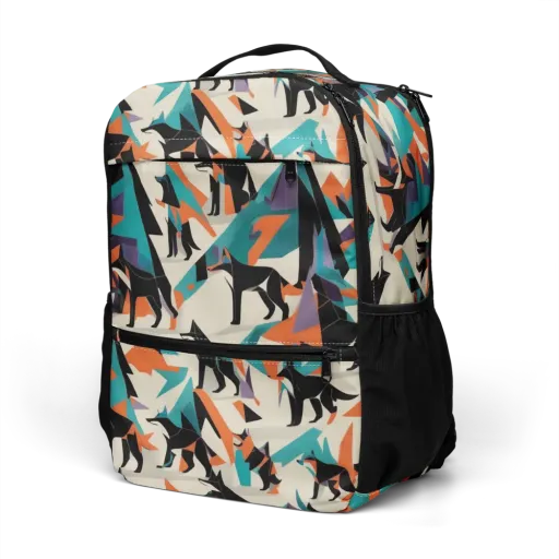 Neon Wolfscape on a Utility Backpack