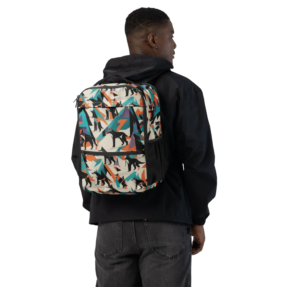 Neon Wolfscape on Utility Backpack — Back