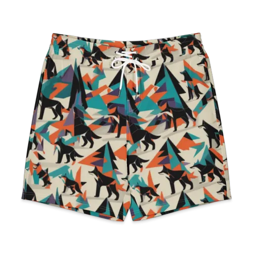 Neon Wolfscape on a Men's Board Shorts