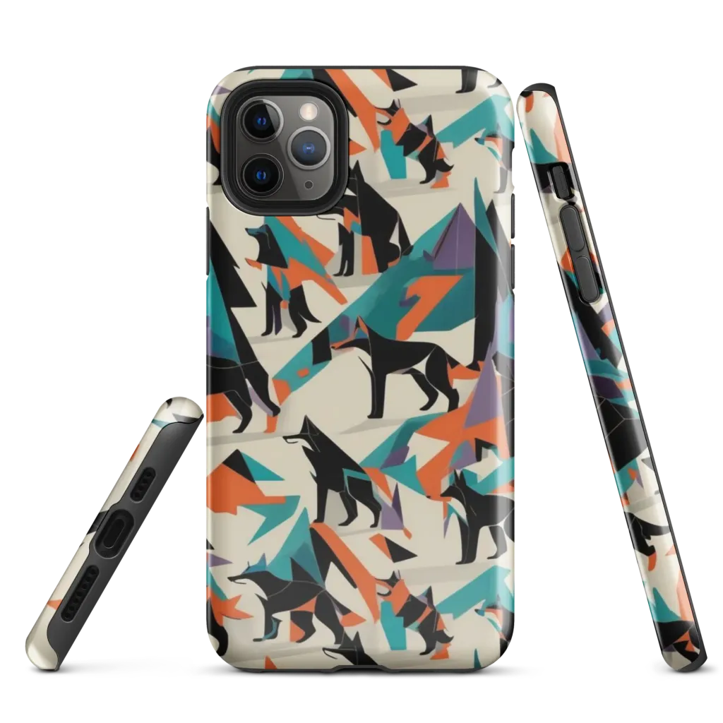 Neon Wolfscape on Tough Case for iPhone® — Front