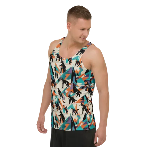 Neon Wolfscape on a Men's Tank Top