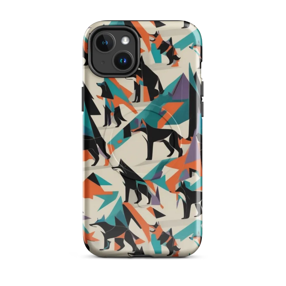 Neon Wolfscape on MagSafe Tough Case for iPhone® — Front