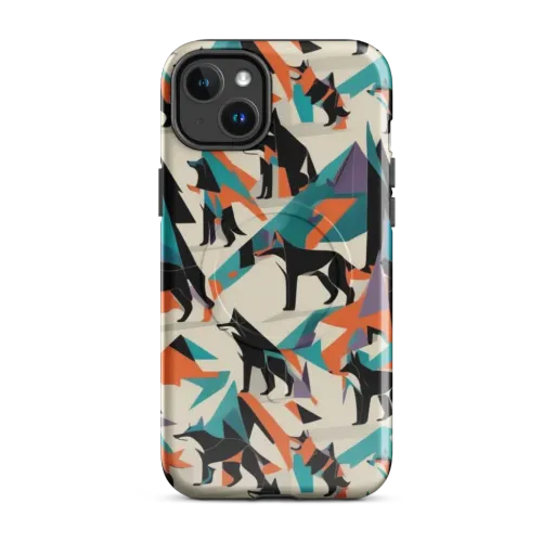 Neon Wolfscape on a MagSafe Tough Case for iPhone®