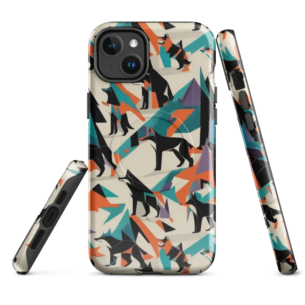 Neon Wolfscape on MagSafe Tough Case for iPhone® — Front