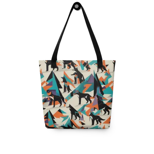 Neon Wolfscape on a Tote Bag
