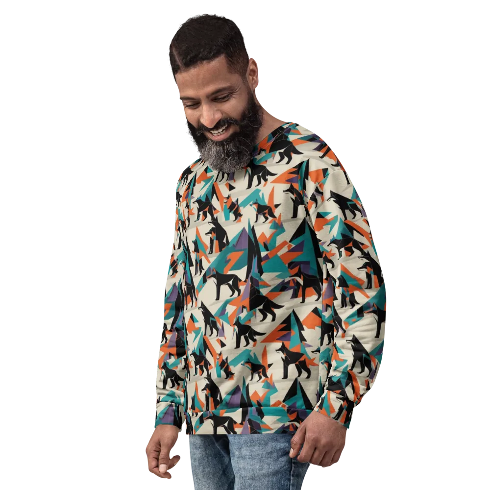 Neon Wolfscape on Sweatshirt — Left Front