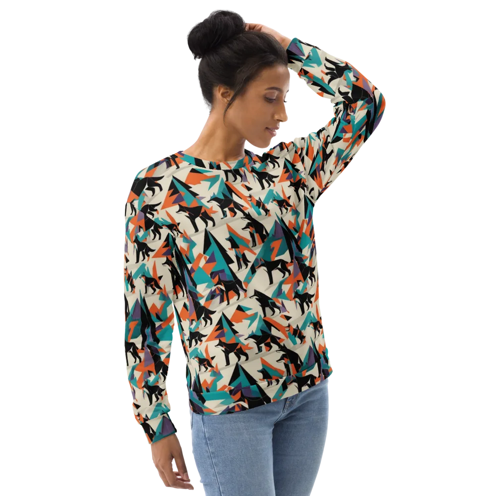 Neon Wolfscape on Sweatshirt — Right Front