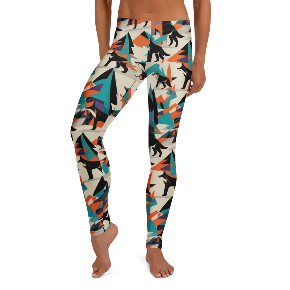 Neon Wolfscape on Leggings — Front