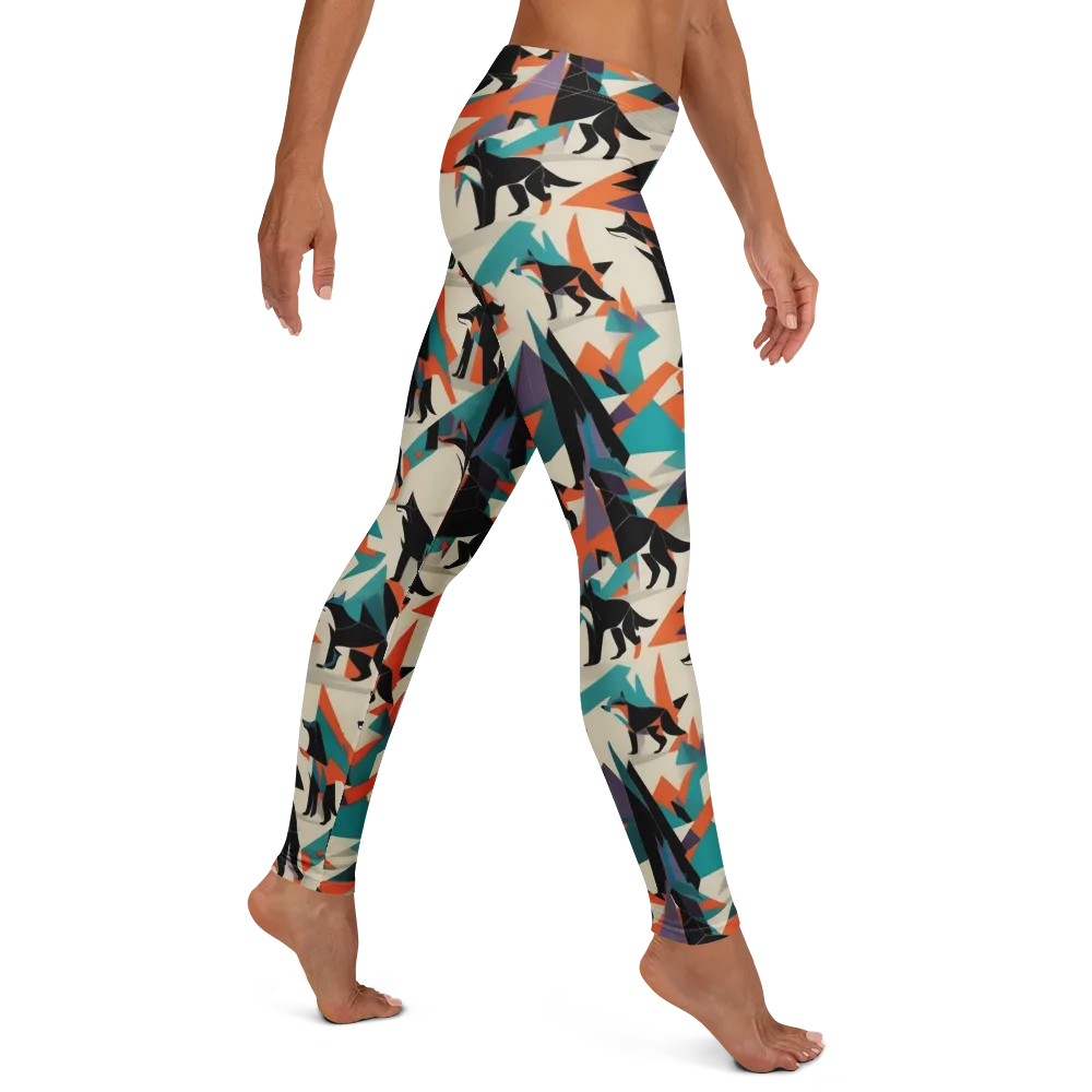 Neon Wolfscape on Leggings — Right