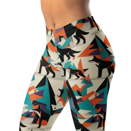 Neon Wolfscape on a Leggings