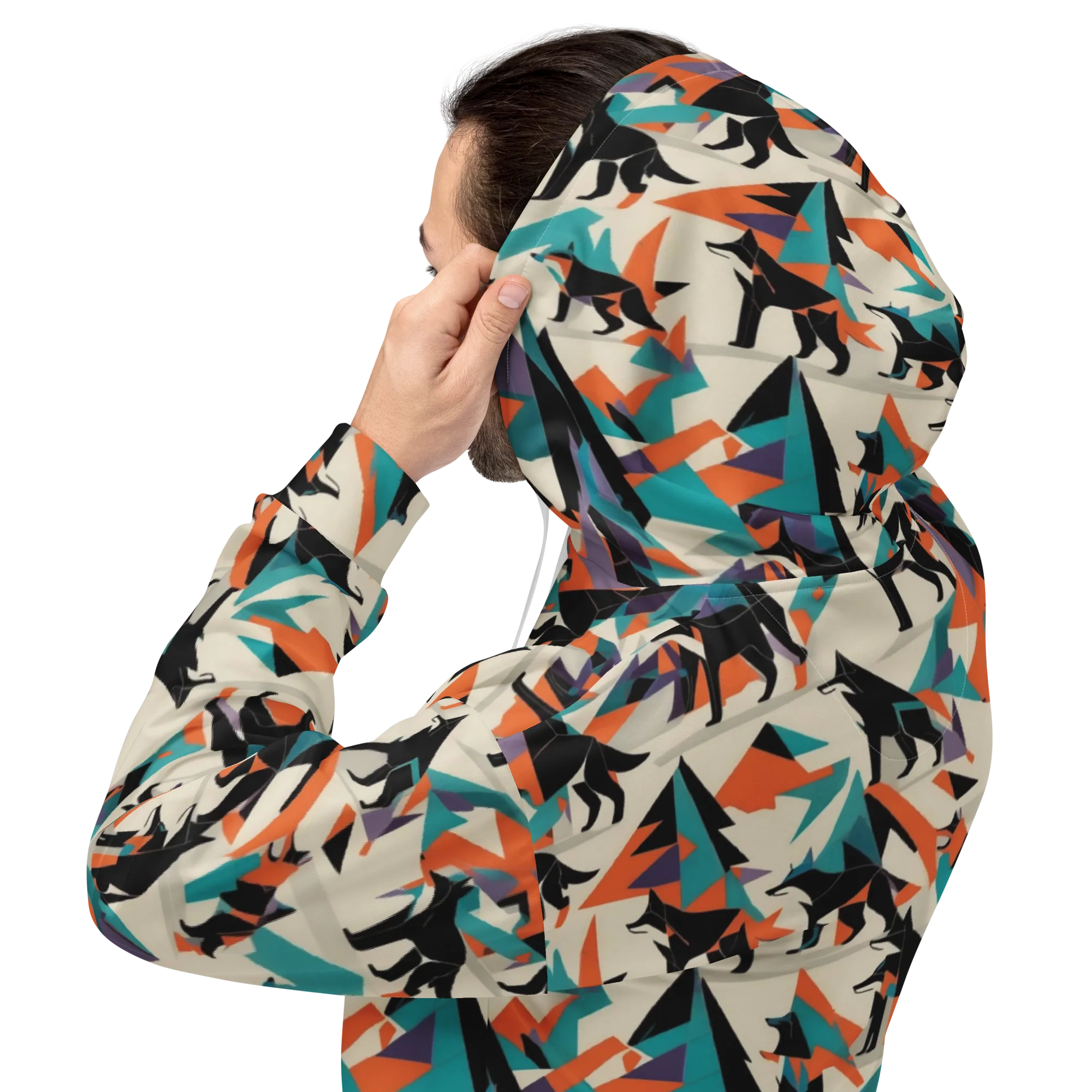 Neon Wolfscape on Hoodie — Back