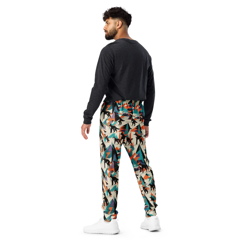 Neon Wolfscape on Men's Joggers — Back