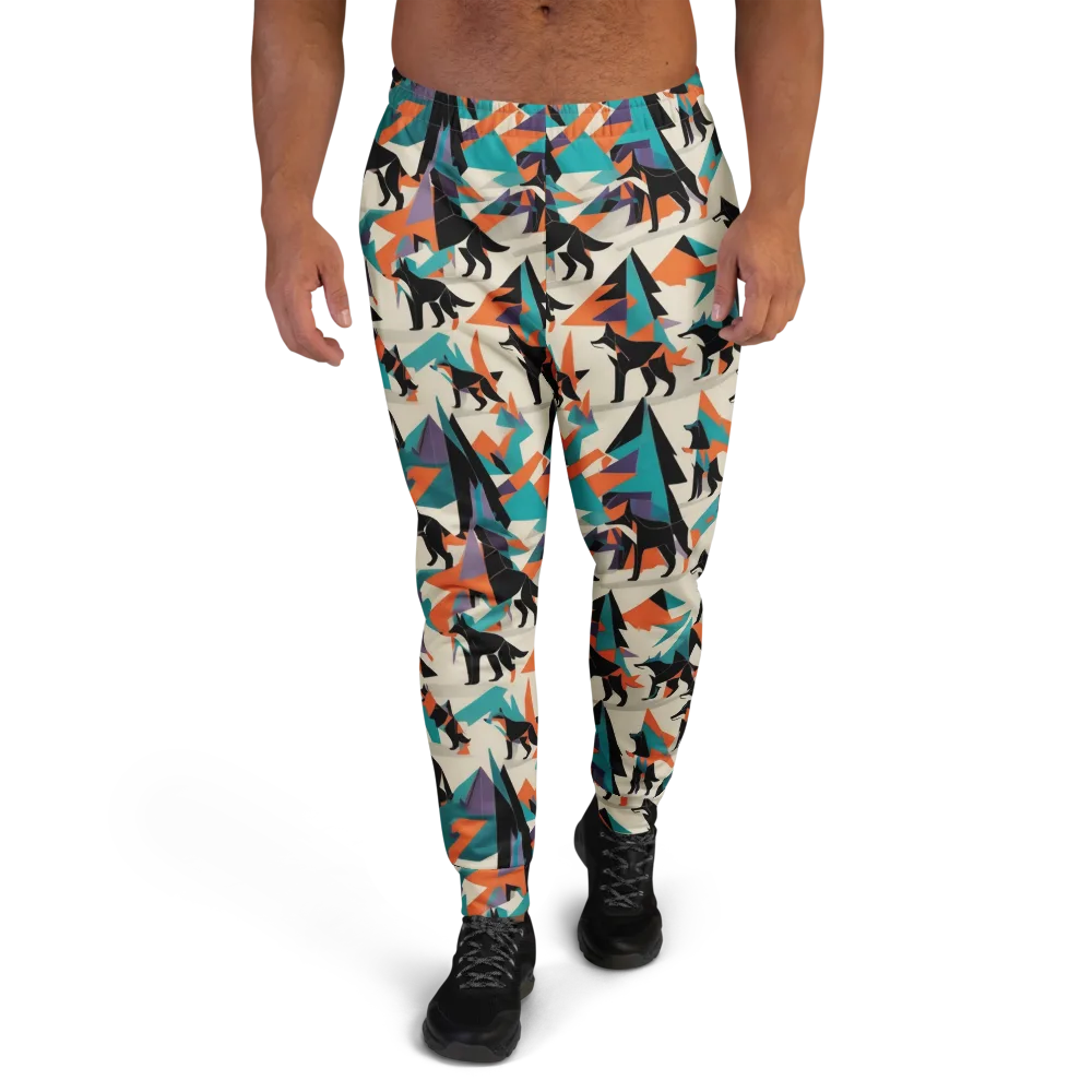 Neon Wolfscape on Men's Joggers — Front