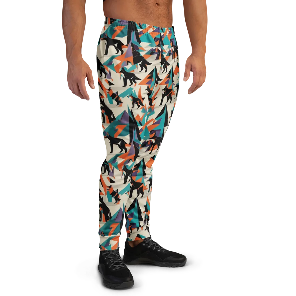Neon Wolfscape on Men's Joggers — Right