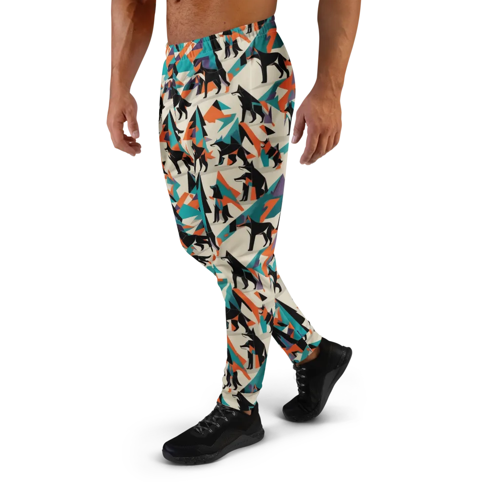Neon Wolfscape on Men's Joggers — Left