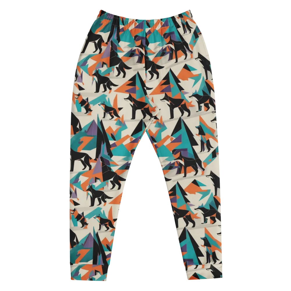 Neon Wolfscape on Men's Joggers — Front