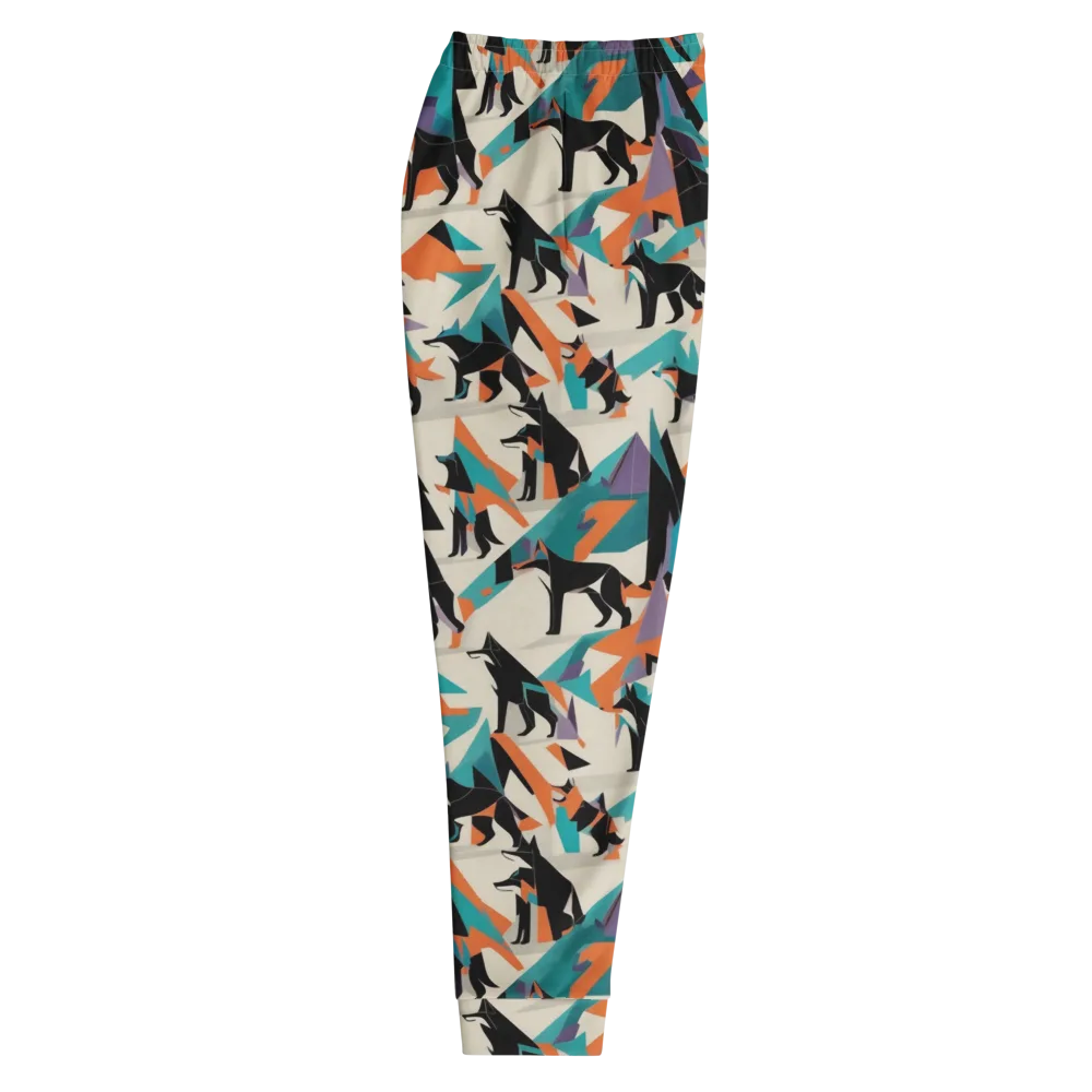 Neon Wolfscape on Men's Joggers — Right