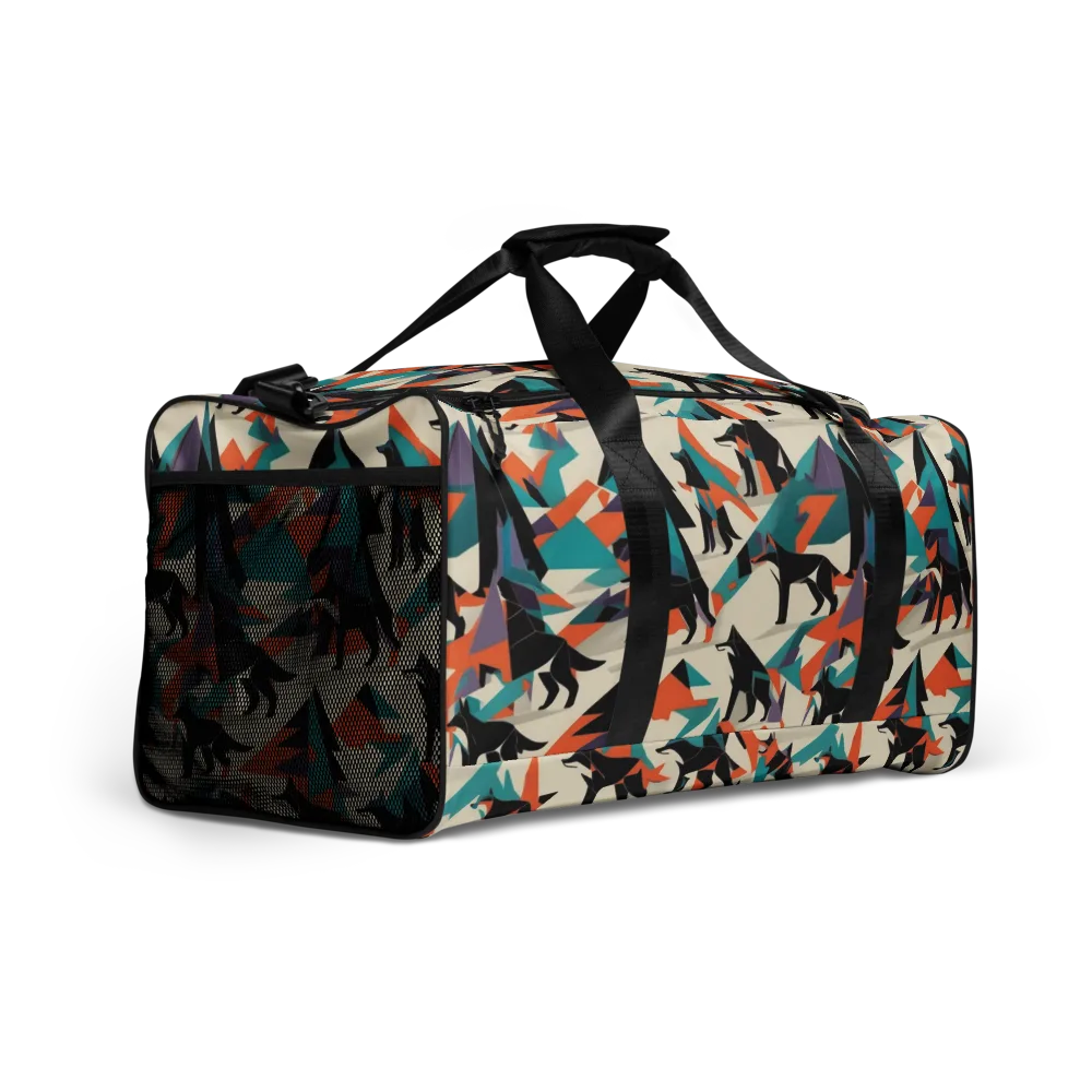 Neon Wolfscape on Duffle Bag — Right Front