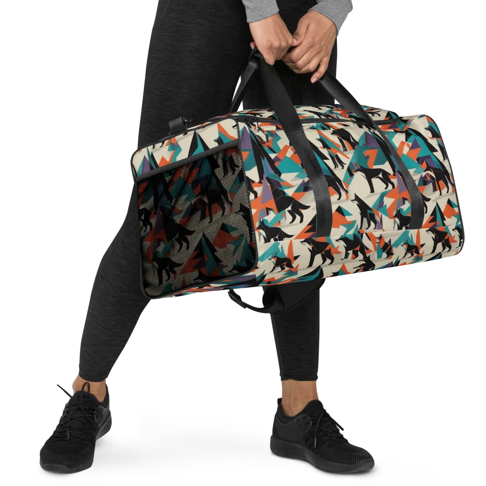 Neon Wolfscape on Duffle Bag — Right Front