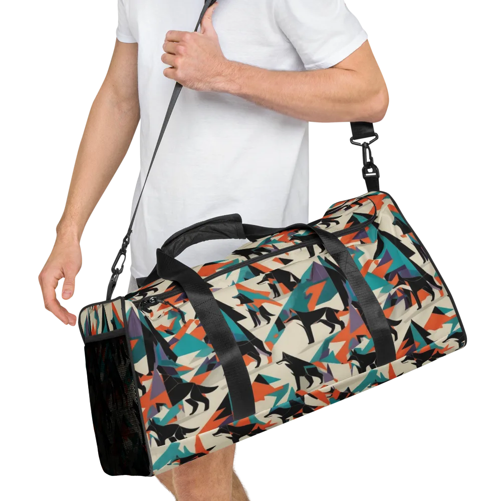 Neon Wolfscape on Duffle Bag — Right Front