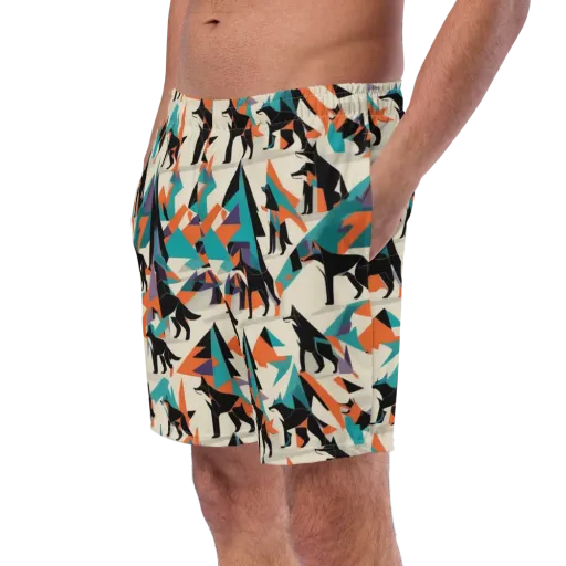 Neon Wolfscape on a Swim Trunks