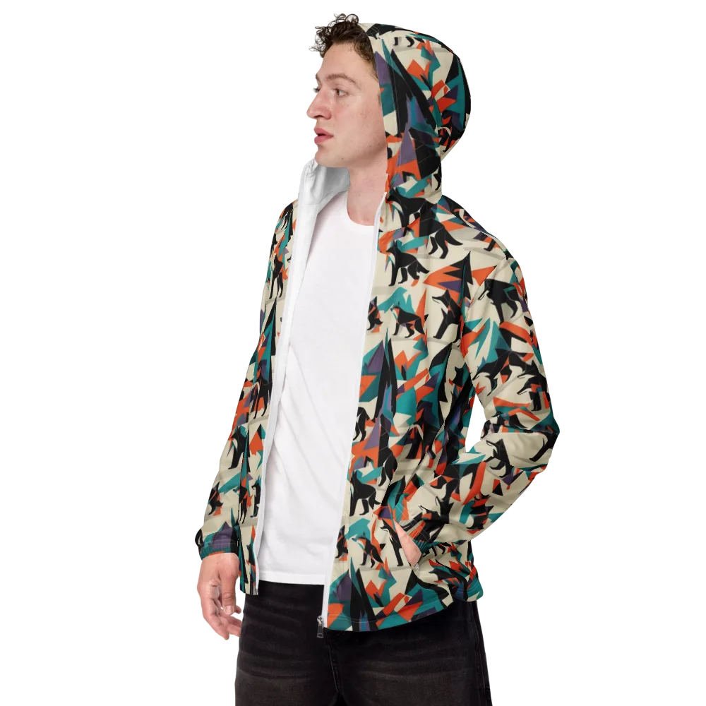 Neon Wolfscape on Men's Windbreaker — Left Front