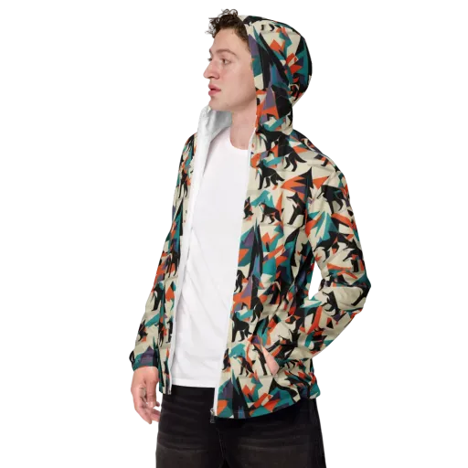 Neon Wolfscape on a Men's Windbreaker