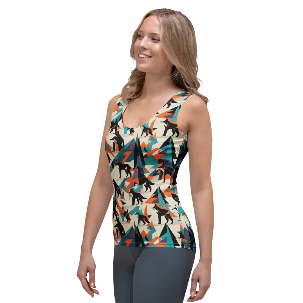 Neon Wolfscape on Women's Tank Top — Left Front