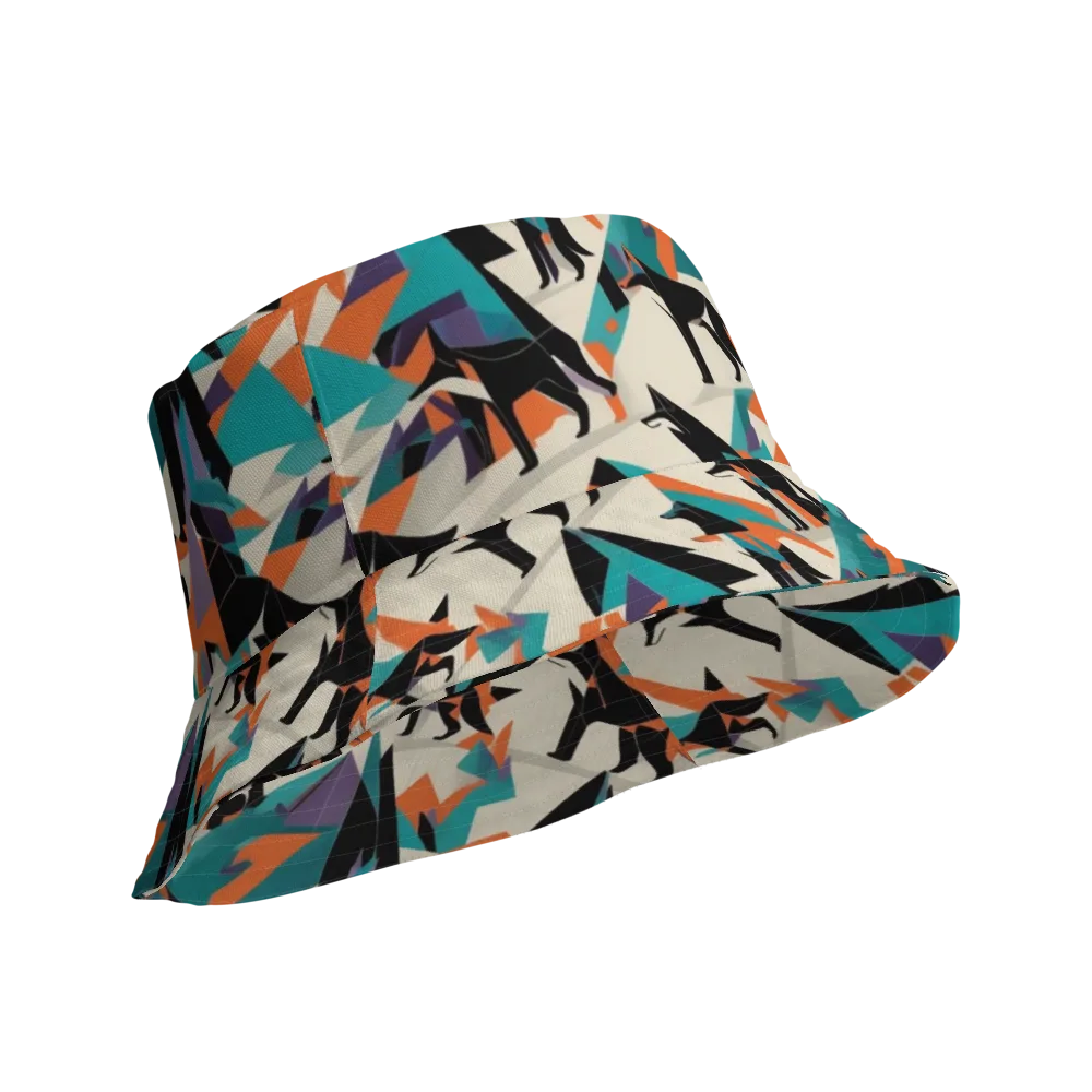 Neon Wolfscape on Reversible Bucket Hat — Product details Outside