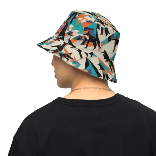 Neon Wolfscape on a Reversible Bucket Hat