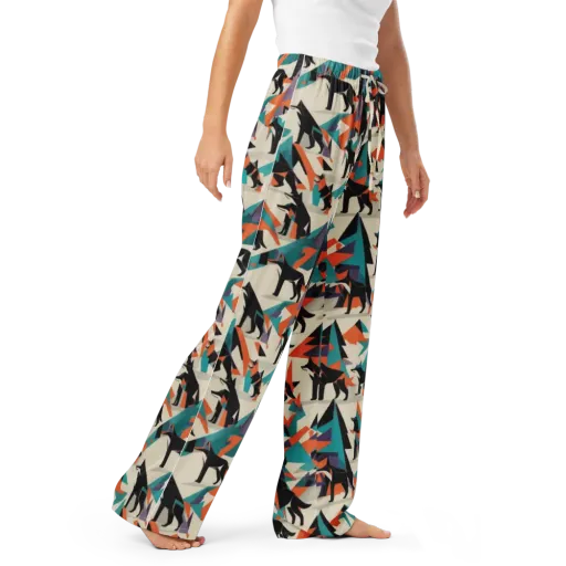 Neon Wolfscape on a Women's Pajama Pants