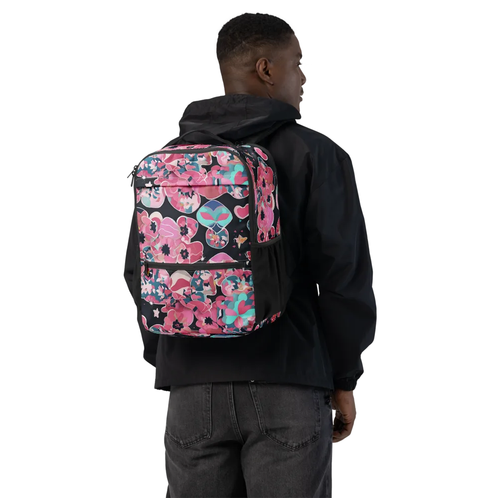 Bouquet Noir on Utility Backpack — Back