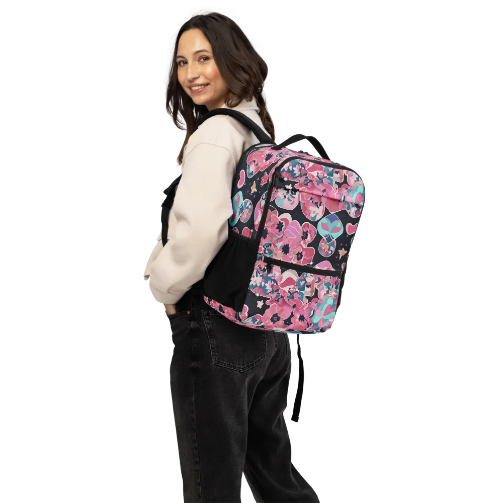 Bouquet Noir on Utility Backpack — Back