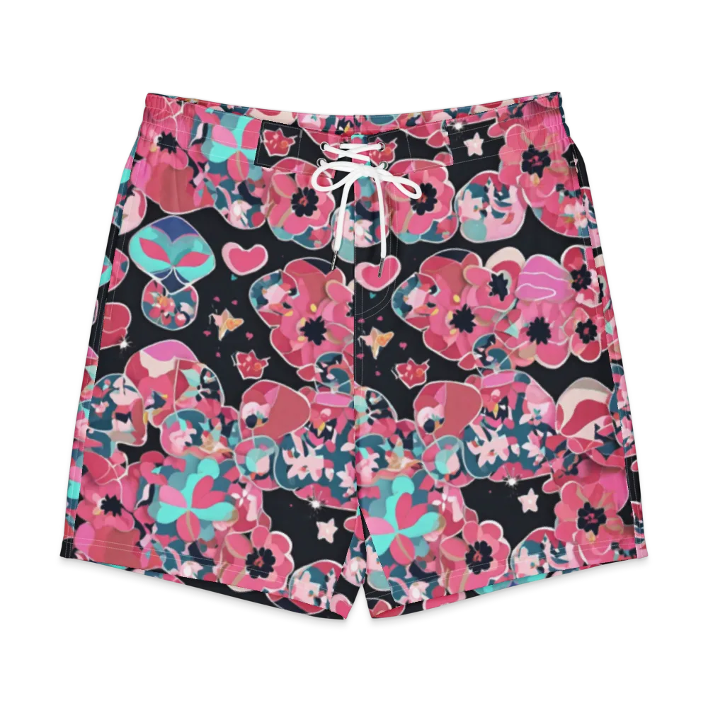 Bouquet Noir on Men's Board Shorts — Front