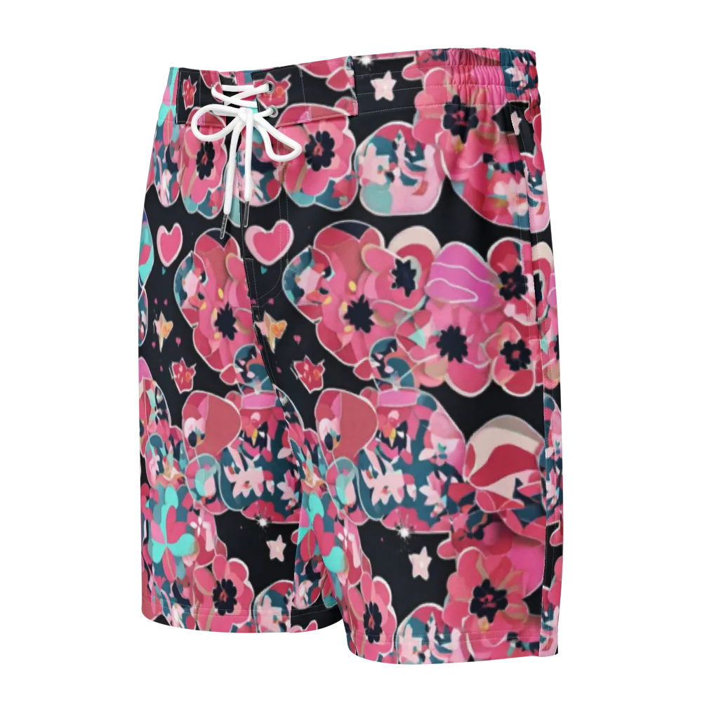 Bouquet Noir on Men's Board Shorts — Front