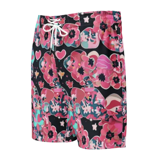 Bouquet Noir on a Men's Board Shorts