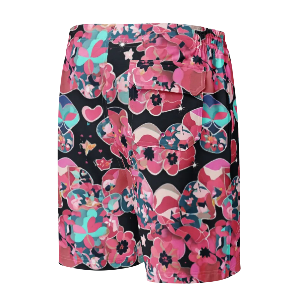 Bouquet Noir on Men's Board Shorts — Back