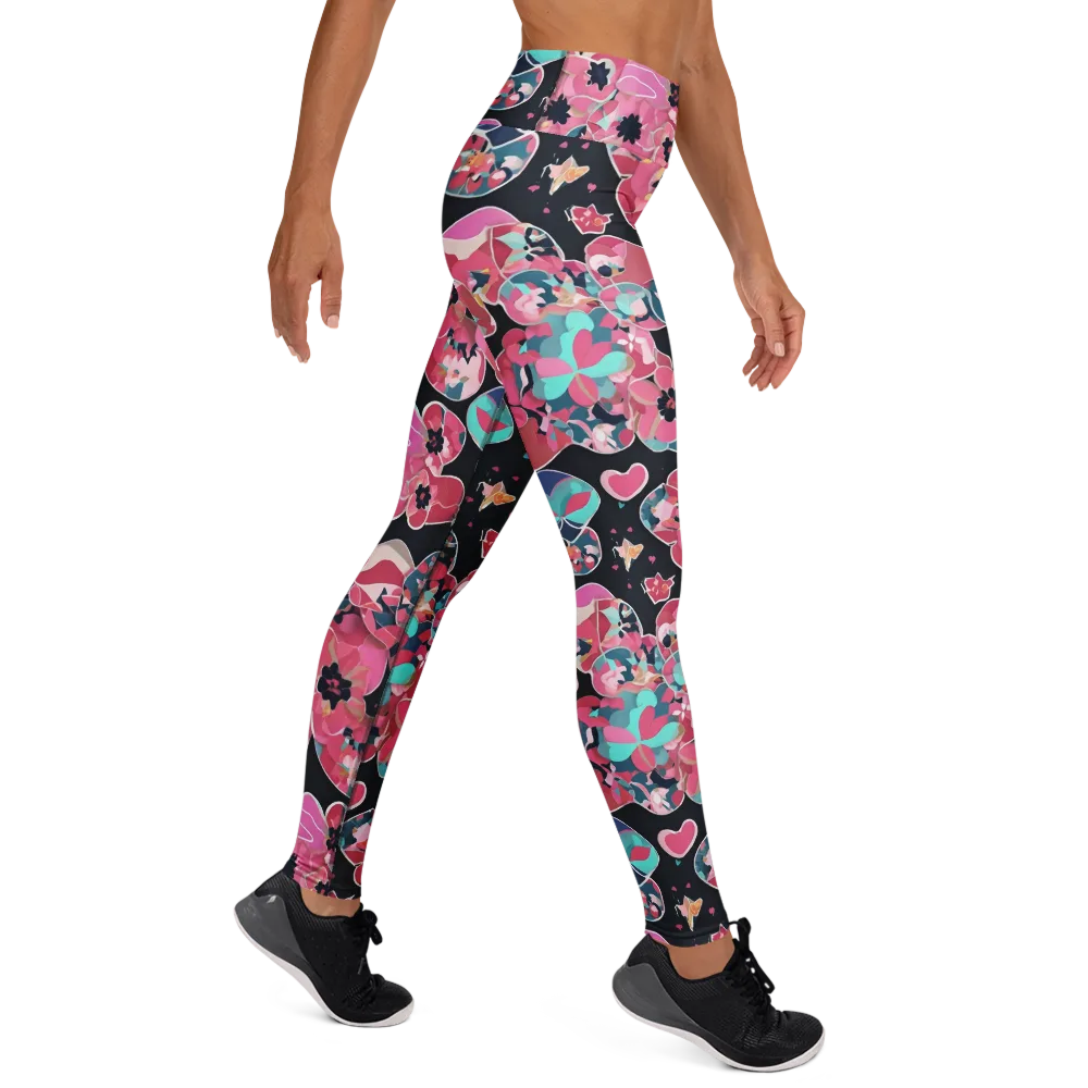 Bouquet Noir on Yoga Leggings — Right