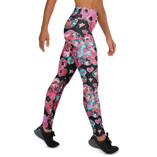 Bouquet Noir on a Yoga Leggings