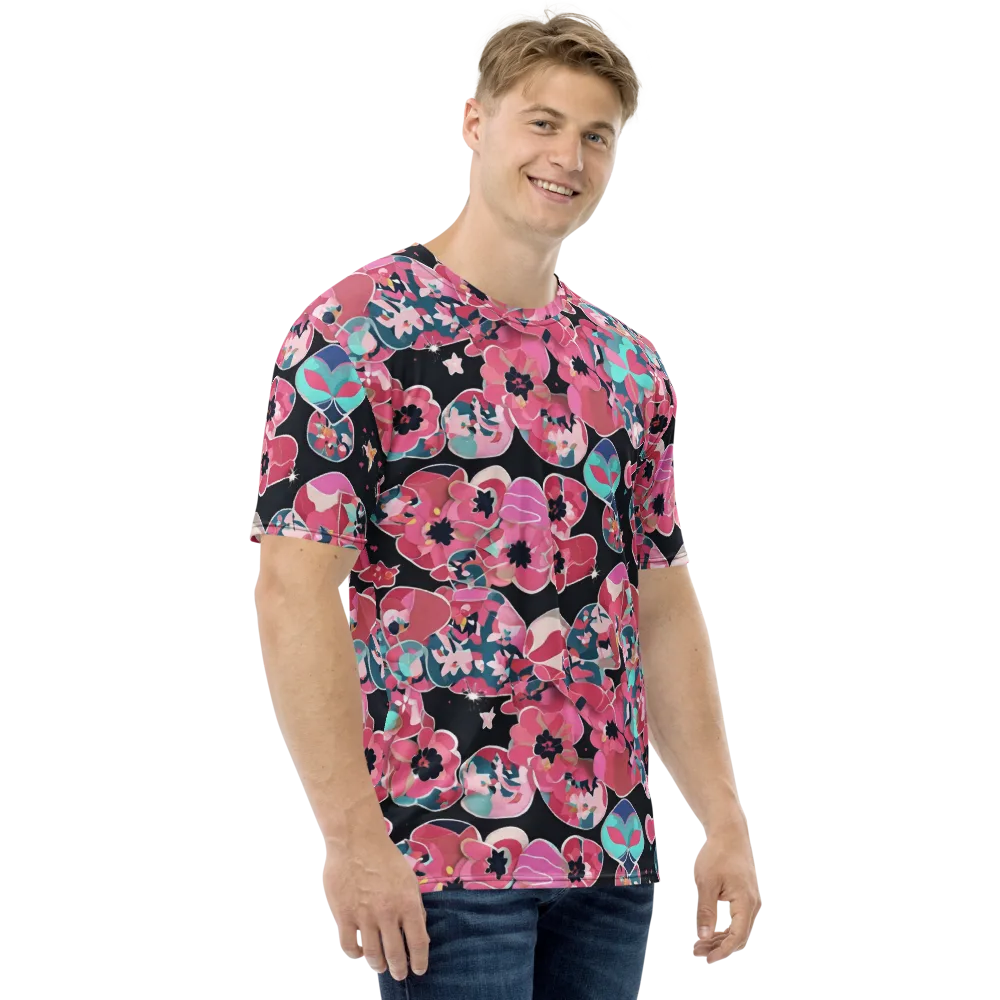 Bouquet Noir on Men's Crew Neck T-Shirt — Right