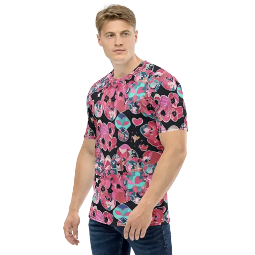 Bouquet Noir on a Men's Crew Neck T-Shirt